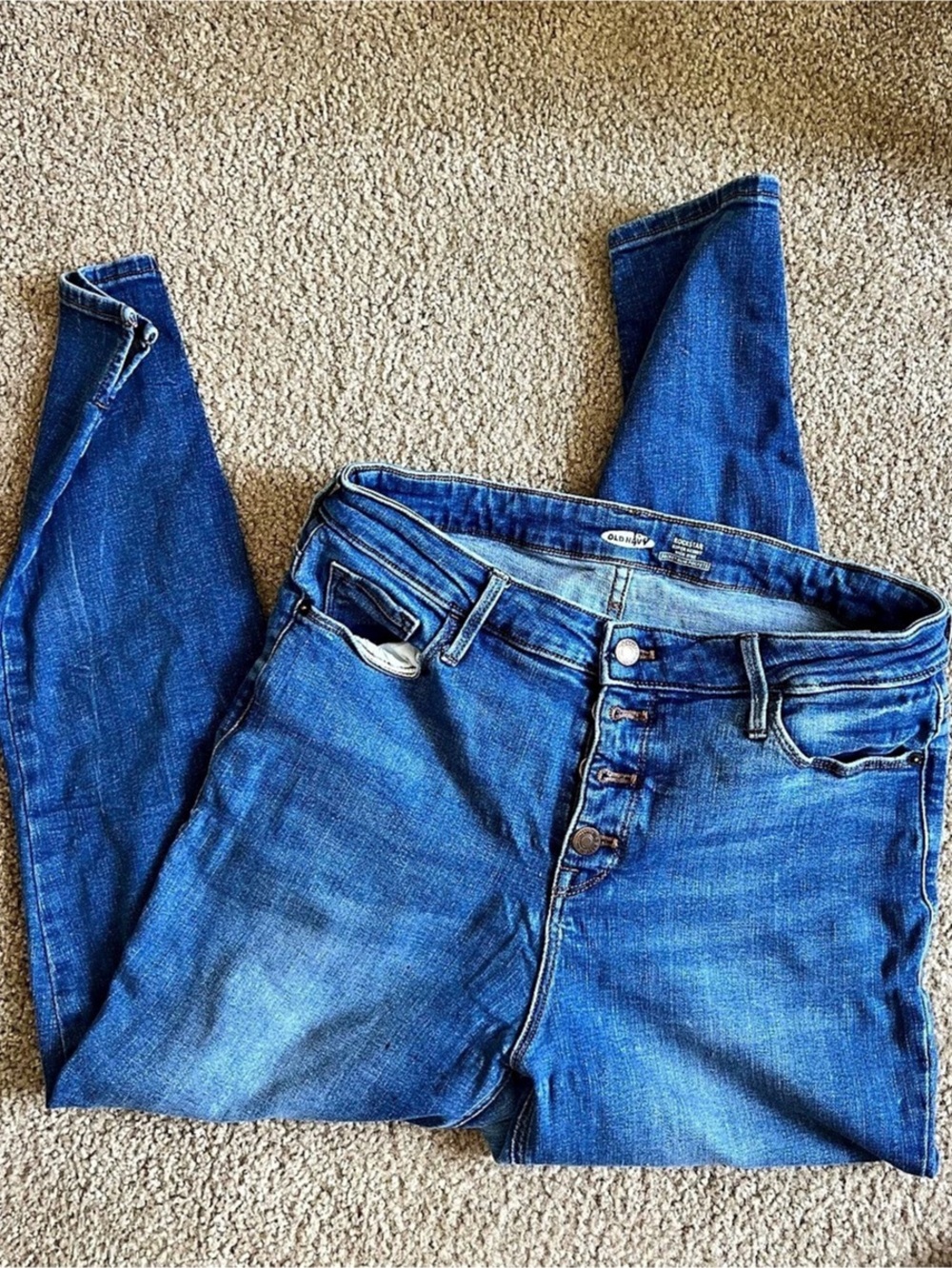 Old Navy Rockstar Super Skinny High Rise Jeans Waist 12